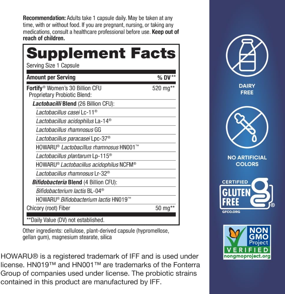 Nature's Way Fortify Women's Probiotic, 30 Billion Active Probiotic Cultures, Gastrointestinal Health, 30 Capsules