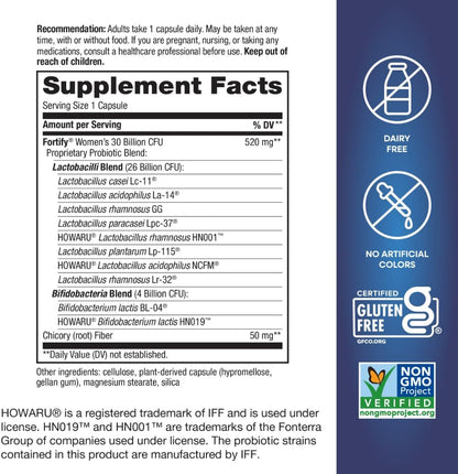 Nature's Way Fortify Women's Probiotic, 30 Billion Active Probiotic Cultures, Gastrointestinal Health, 30 Capsules