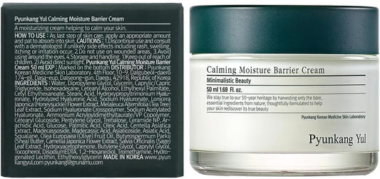 [PKY] Pyunkang Yul Calming Moisture Barrier Cream Instantly Soothes Sensitive Skin, Hyaluronic Acid & Ceramide for Hydration, Vegan, Korean Skincare (1.69 Fl. Oz, 50ml)