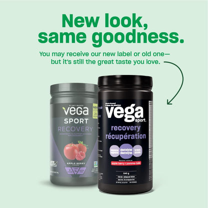 Vega Sport Protein 素食蛋白粉，浆果味（19 份）支链氨基酸和运动后恢复加速剂，热带风味（20 份）素食、非乳制品、无麸质、支链氨基酸，540 克（包装可能有所不同）