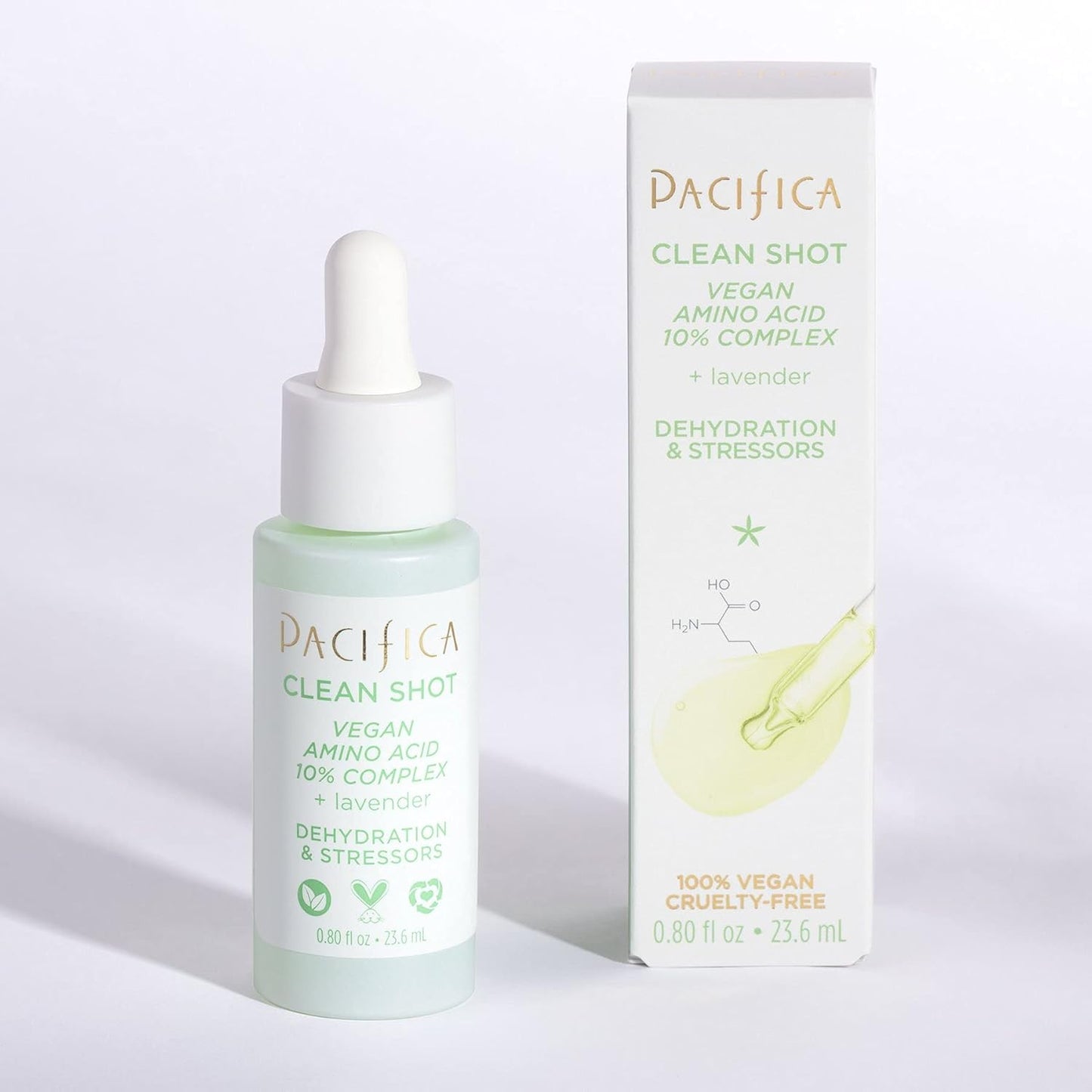 Clean Shot Vegan Amino Acid 10 Percent Complex by Pacifica for Unisex - 0.80 oz Serum