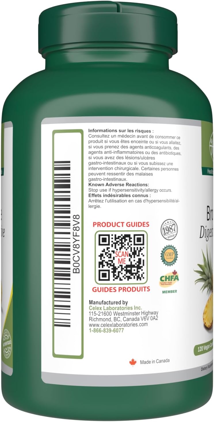 VORST Bromelain 500mg 2400 GDU/g 120 Vegan Capsules | Digestive Enzyme for Women and Men | Pineapple Extract for Inflammation & Eye Health | Powder Pills | 1 Bottle