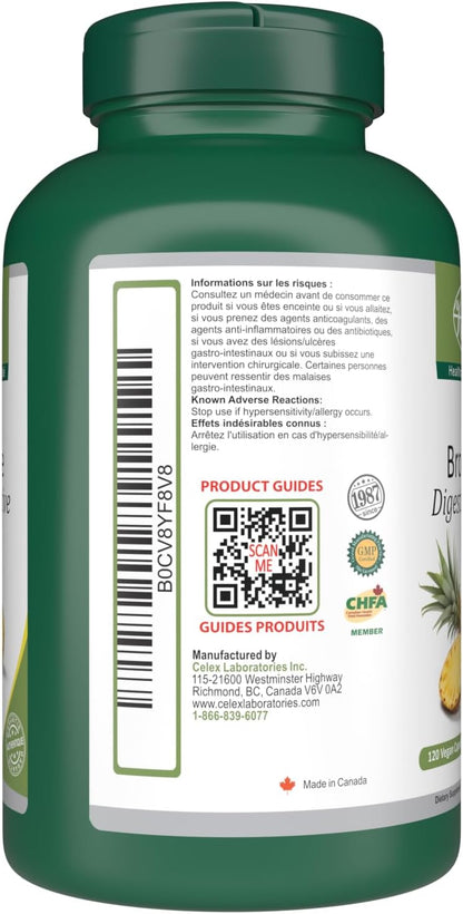 VORST Bromelain 500mg 2400 GDU/g 120 Vegan Capsules | Digestive Enzyme for Women and Men | Pineapple Extract for Inflammation & Eye Health | Powder Pills | 1 Bottle