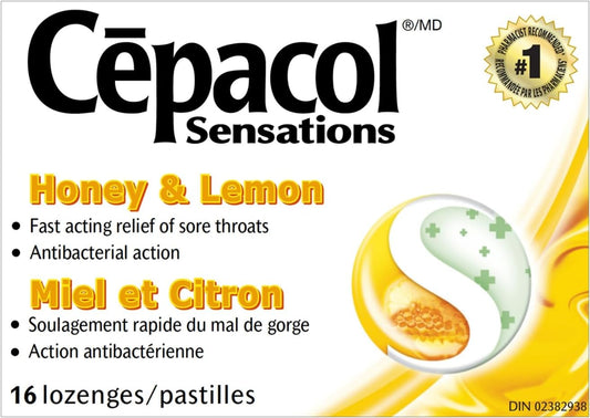 Cepacol Sensations 蜂蜜柠檬喉咙痛润喉糖 36 粒