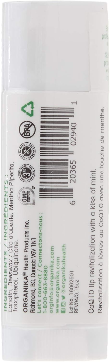 Organika Coenzyme Q10 Moisturizing Lip Balm Counter Display † 24 X 0.15Oz Tubes