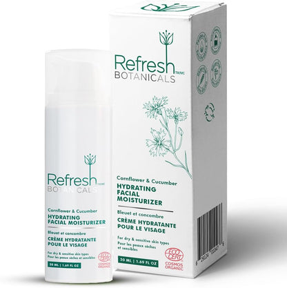 Refresh Botanicals Hydrating Facial Moisturiser | Certified Organic Face Cream for Dry & Sensitive Skin | Hypoallergenic, Vegan, Paraben free | Made in Canada | 50 ML