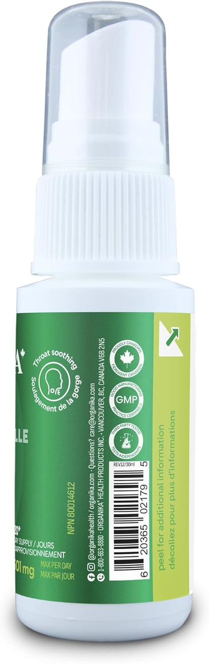 Organika 蜂胶喉咙喷雾 - 无酒精，舒缓，免疫支持 - 30ml