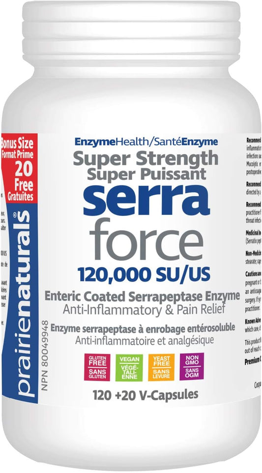 Prairie Naturals 超强效 Serra Force 120,000 SU VCaps Bonus - 140 粒