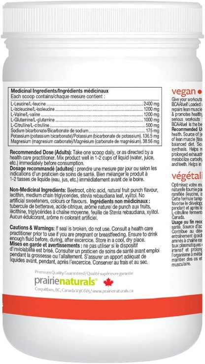 Prairie Naturals BCAA fuel ph balanced Fruit Punch Powder 315 Gram