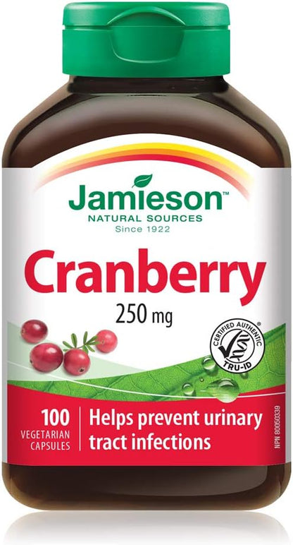 Jamieson 女性益生菌複合物 70 億，45 粒素食膠囊和蔓越莓複合物 250 毫克 - 素食，無麩質，100 粒（1 包）