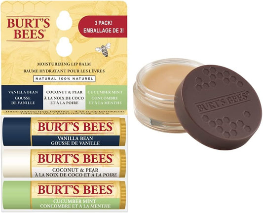 Burt's Bees 暢銷產品 - 乾裂嘴唇的首選：含水果萃取物的什錦潤唇膏和夜間密集護唇膏