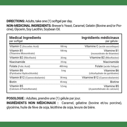 Nature's Bounty B 族复合物，含叶酸和维生素 C，有助于碳水化合物代谢，180 粒软胶囊