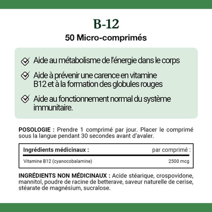 Nature's Bounty 維生素 B12 補充劑，支持能量代謝，2500 微克，50 片微片