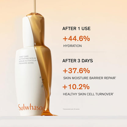 Sulwhasoo First Care Activating Serum - Skin Barrier Strengthening Anti-Aging Face Serum, Visibly Plumps & Hydrates, Reduces Visible Fine Line & Wrinkles, Vitamin C, Korean Skincare - 2.02 fl. oz.