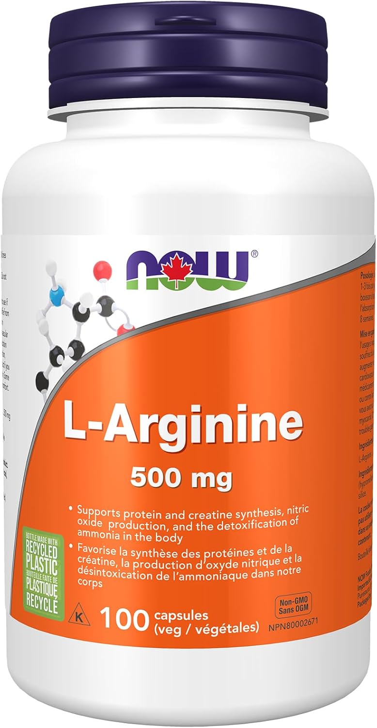 NOW Supplements, L-精胺酸 500 毫克，一氧化氮前體，胺基酸，100 粒素食膠囊