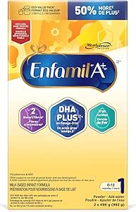Enfamil A+, Baby Formula, Value Pack, Powder Refill, DHA (a type of Omega-3 fat) to help support brain development, Age 0-12 months, 992g