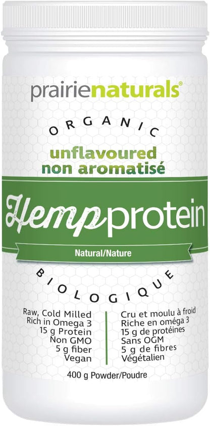 Prairie Naturals Organic Raw Hemp Protein, Natural, 400g