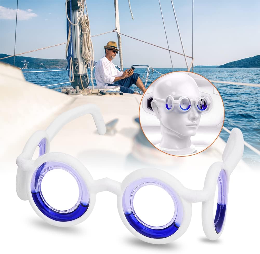 缓解恶心眼镜，3D 防晕动病眼镜，防晕机晕船眼镜，便携式超轻无镜片液体眼镜，适合儿童成人运动旅行