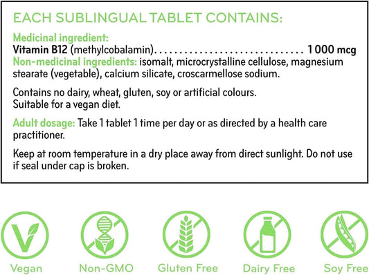 B12 1000 微克甲钴胺，舌下，无味