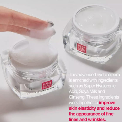 Hada Labo Tokyo Anti-Aging Oval V-Lift Hydro Cream – Face Moisturizer with Super Hyaluronic Acid, Soya Milk, and Ginseng for Firming, Hydrating, and Rejuvenating Effects - Fragrance Free
