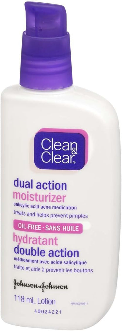 Clean & Clear Face Moisturizer With Salicylic Acid Acne Medication, Oil-Free, 118 mL