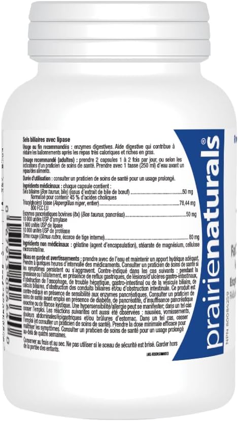 Prairie Naturals Bile-force - Bile Salt With Lipase 60 count