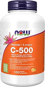 NOW Supplements，維生素 C-500，抗氧化保護*，橙口味咀嚼片，100 片