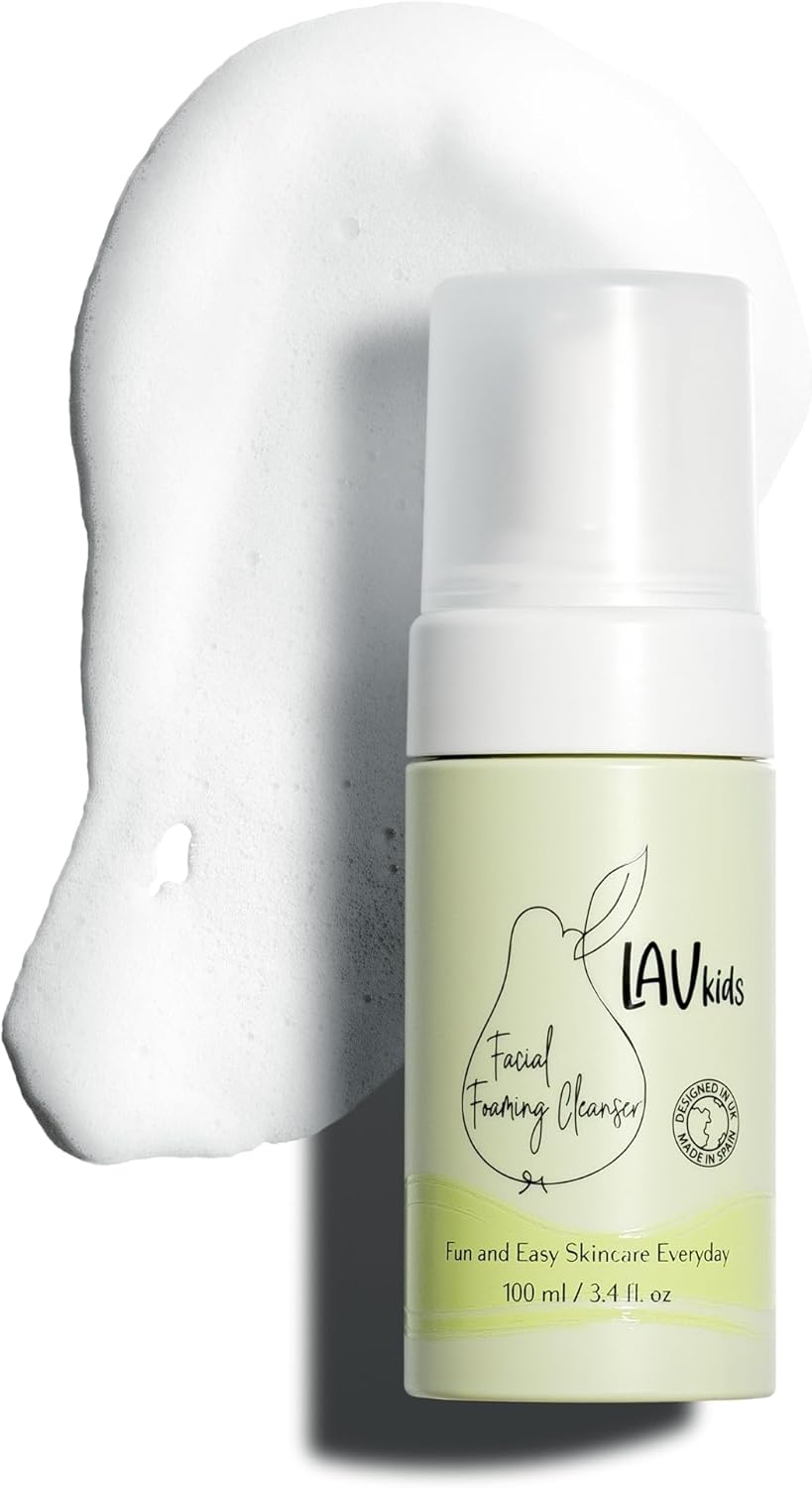 Lav Kids Foaming Facial Cleanser for refreshed, yet gentle scented skin, Soap free Kids & Baby facial cleanser, Dermatologically Tested Kids face wash for All Skin Types Including Sensitive Skin 100ml