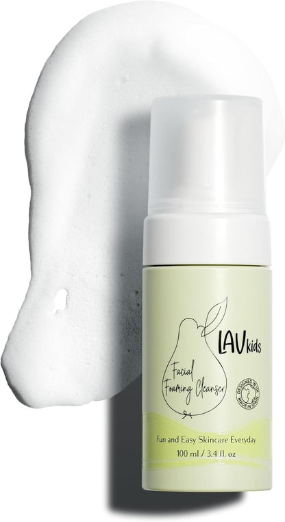 Lav Kids Foaming Facial Cleanser for refreshed, yet gentle scented skin, Soap free Kids & Baby facial cleanser, Dermatologically Tested Kids face wash for All Skin Types Including Sensitive Skin 100ml