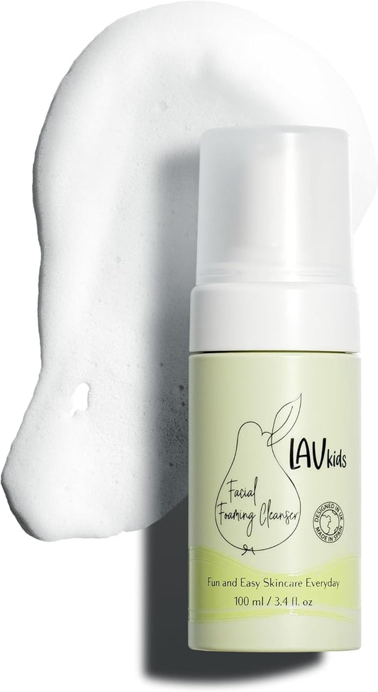 Lav Kids Foaming Facial Cleanser for refreshed, yet gentle scented skin, Soap free Kids & Baby facial cleanser, Dermatologically Tested Kids face wash for All Skin Types Including Sensitive Skin 100ml