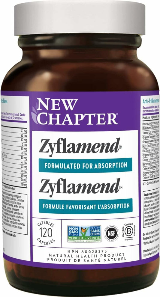 新篇章关节补充剂+草药止痛 - Zyflamend 全身健康炎症反应 - 120 粒