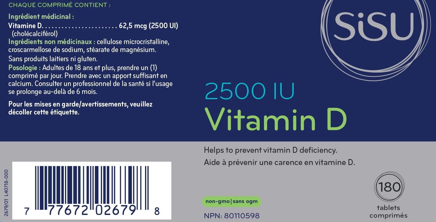 Vitamin D3 2500 IU 180 T