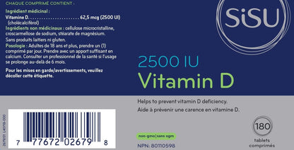 Vitamin D3 2500 IU 180 T