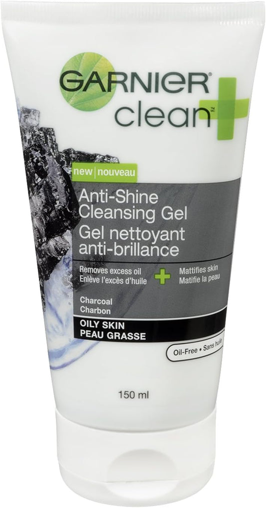 Garnier Clean Plus Anti-Shine Cleansing Gel, 150-Milliliter