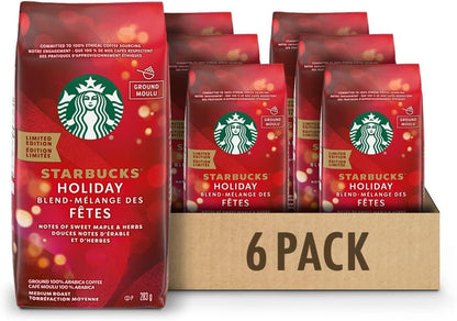 星巴克假日拼配 2019 中度烘焙研磨咖啡，283 克/袋，6 包