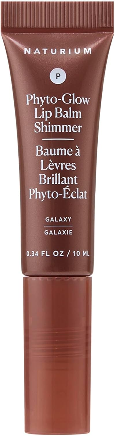 Naturium Phyto-Glow 唇膏閃光，滋養和保濕雙唇，含乳木果油、古布阿蘇脂、植物角鯊烷和 Geodiamond 珍珠，10 毫升/0.34 液盎司，顏色：Galaxy