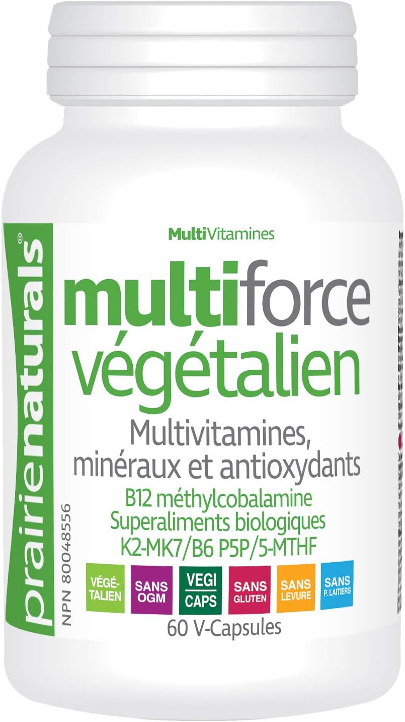 Prairie Naturals Multi-Force Vegan Vitamins, Minerals, & Greenfoods Capsule - 60 Count