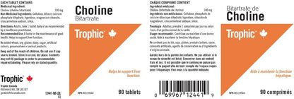Trophic 酒石酸胆碱，90 粒