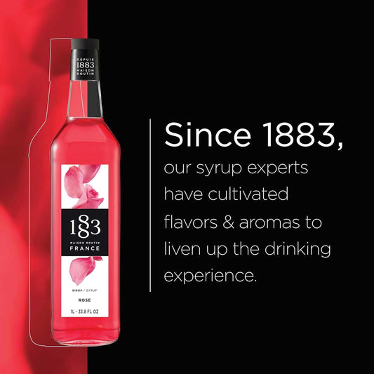 Maison Routin 1883 玫瑰味糖浆，1升玻璃瓶装，2包