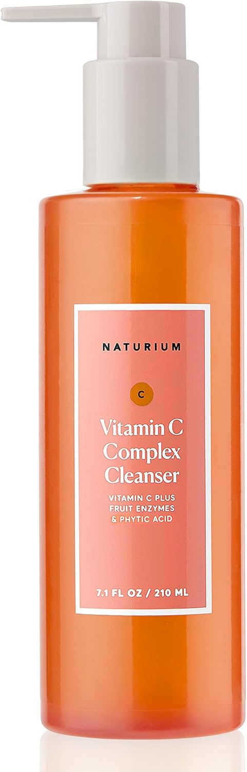 Naturium 維生素 C 複合潔面乳 | 溫和去角質潔面乳，適合所有膚質，卸妝卸油 | 7.1 液體盎司 / 210 毫升