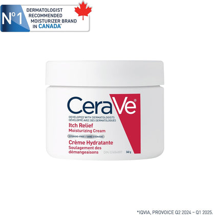 CeraVe 男女通用止痒保湿霜。适用于干性及易患湿疹的肌肤。这款止痒霜可缓解轻微刺激、蚊虫叮咬、晒伤和擦伤。含普莫卡因，无香型，340克