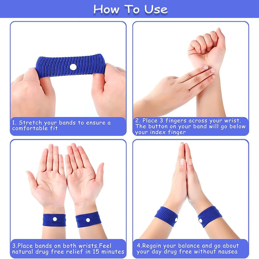 EMPCYDIA Pairs Motion Sickness Bands, Anti Nausea Wristband,