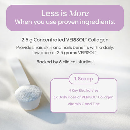 HydraLyte Plus 膠原蛋白粉，電解質 + VERISOL 膠原蛋白，適用於頭髮、皮膚和指甲，每日保濕粉，膠原蛋白勝肽，維生素 C 和鋅（草莓檸檬水口味，40 份）