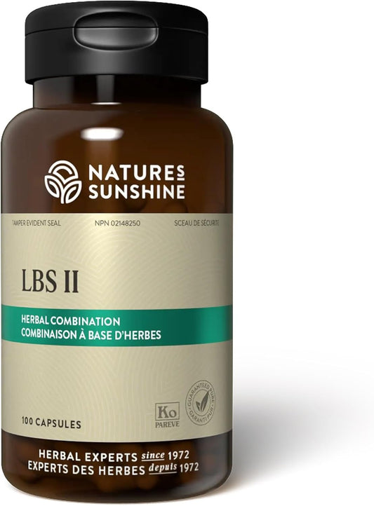 Nature's Sunshine LBS II 100 Capsules - Natural Laxative with Cascara Sagrada & Licorice Root for Intestinal Health and Bowel Regularity - Potent Herbal Formula with Natural Ingredients for Optimal Digestive Support