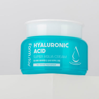 Farm Stay Farmstay Hyaluronic Acid Super Aqua Cream - Hyaluronic Acid Cream for Deep Moisture - Locks In Essential Moisture - Strengthens Skin Barrier - 80 ml