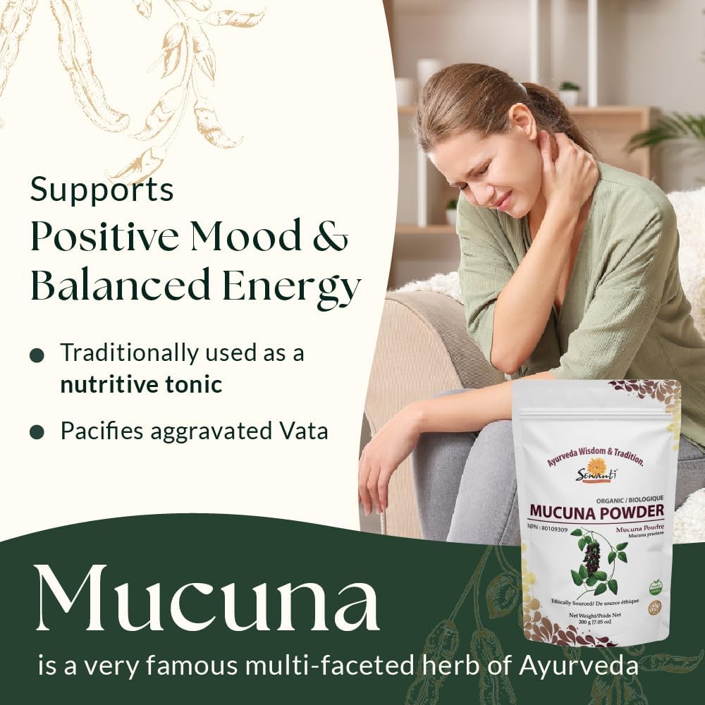 Organic Mucuna Powder 200g/ NPN 80109309/ Traditional Nutritive Tonic/Cowhage/Mucunapruriens