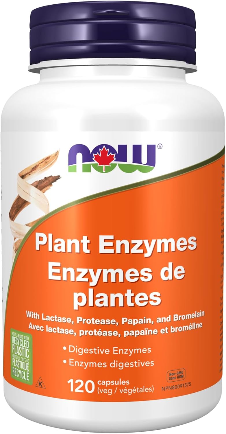 NOW Supplements, Plant Enzymes with Lactase, Protease, Papain and Bromelain, 120 Veg Capsules