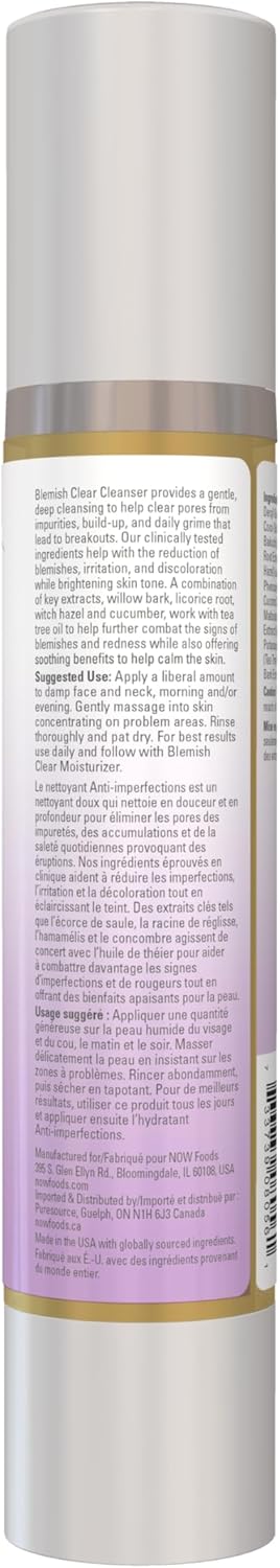 NOW Solutions, Blemish Clear Gel Cleanser, Gentle Deep Cleansing, Cleans Pores, Purify, 118ml
