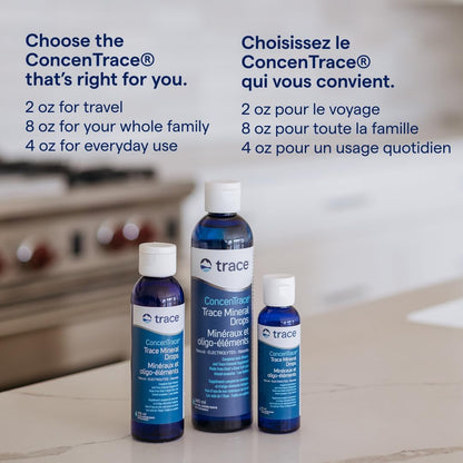 Trace Minerals ConcenTrace Drops | Full Spectrum Minerals | Ionic Liquid Magnesium, Chloride, Potassium | Low Sodium | Energy, Electrolytes, Hydration | 48 Day Supply, 4 fl oz (Pack of 1)