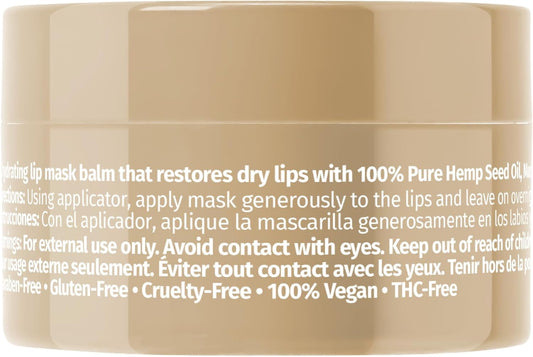 Hempz 保濕唇部睡眠面膜 - 香草味（0.70 盎司）| 夜間保濕潤唇膏，適用於乾燥的嘴唇、唇部修復、皸裂的嘴唇護理和滋養女性